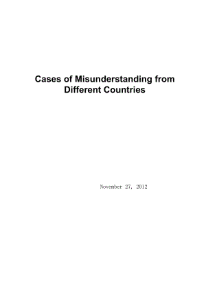 Cases of Misunderstanding from Different Countries.doc