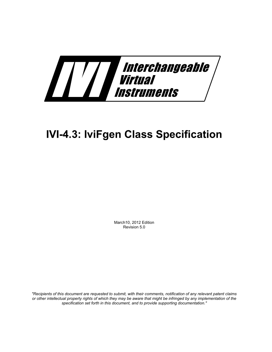 1 Overview of the IviFgen SpecificationIVI Foundation.doc_第1页