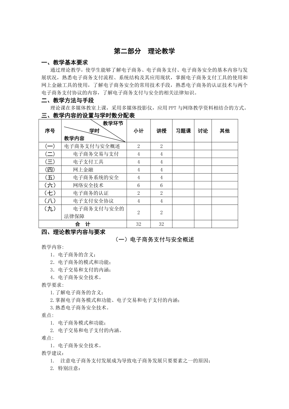 电子商务安全与支付教学大纲（精品） .doc_第2页