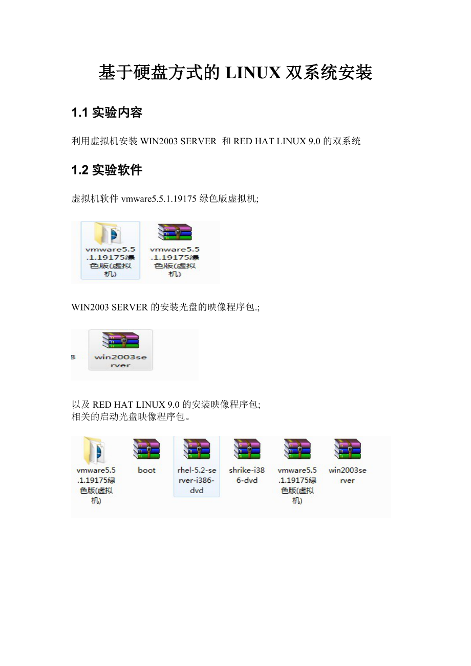 基于硬盘方式的LINUX双系统安装操作系统课程实验报告.doc_第2页