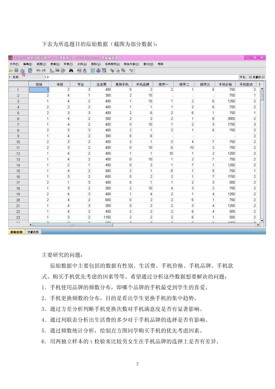 应用统计分析课程作业(SPSS软件分析).doc_第2页