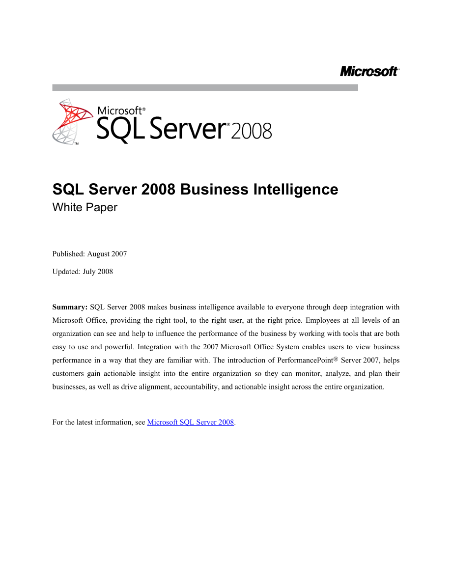 计算机专业外文翻译SQL Server 商业智能.doc_第2页