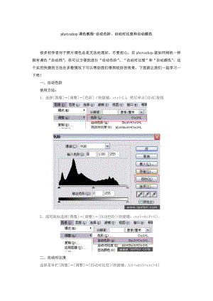 PHOTOSHOP调色教程贵阳新华自动色阶、自动对比度和自.doc