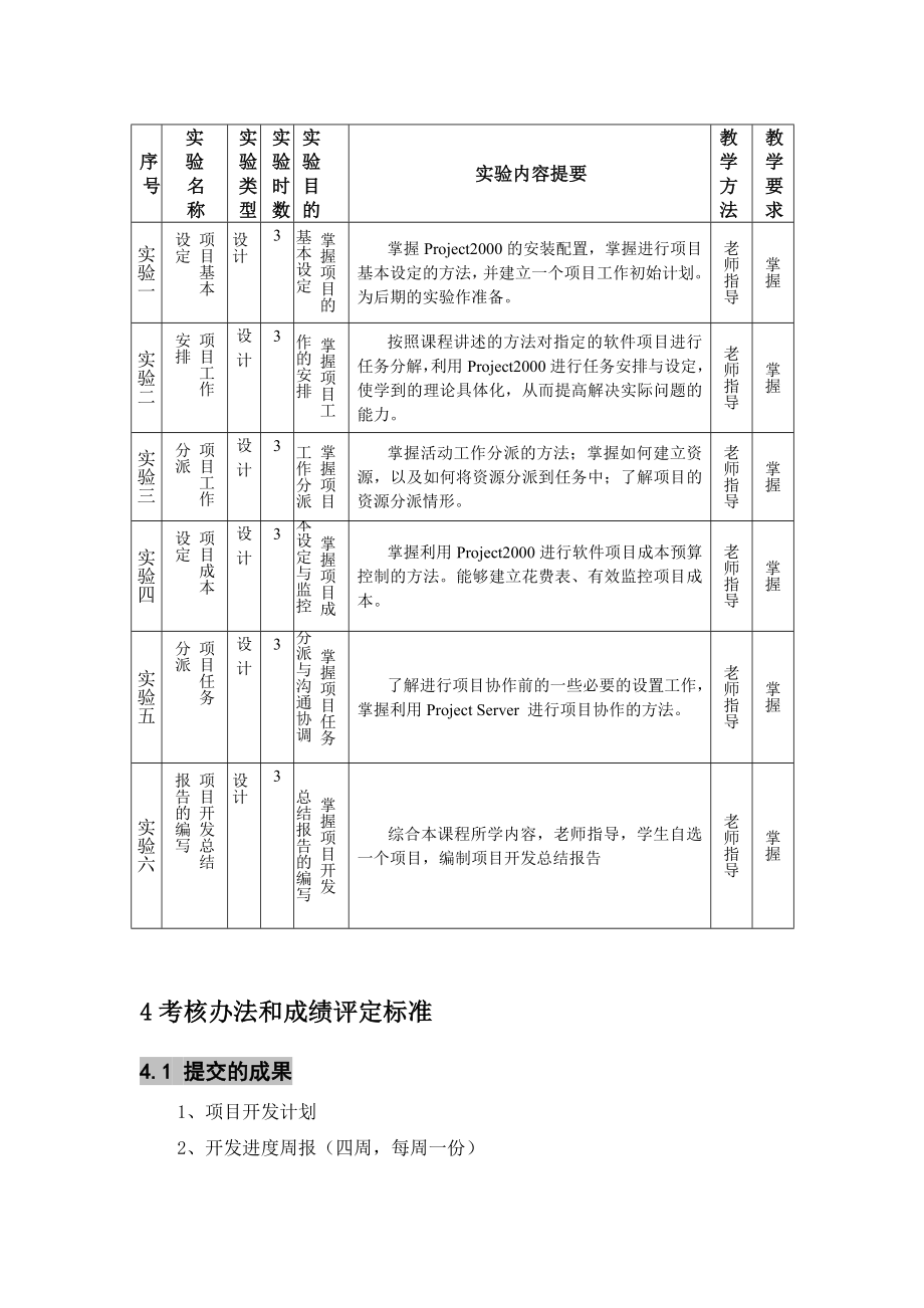 IT项目管理实验指导书(Microsoft Project).doc_第2页