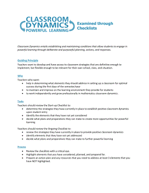 Classroom Dynamics ChecklistsEduGAINS Home.doc