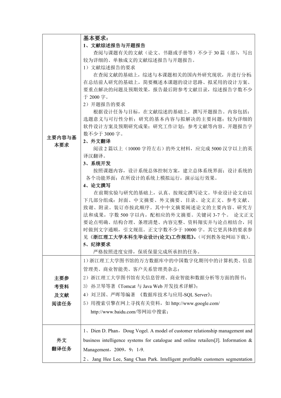 2770.CRM系统中商业智能模块的设计与开发 任务书.doc_第2页