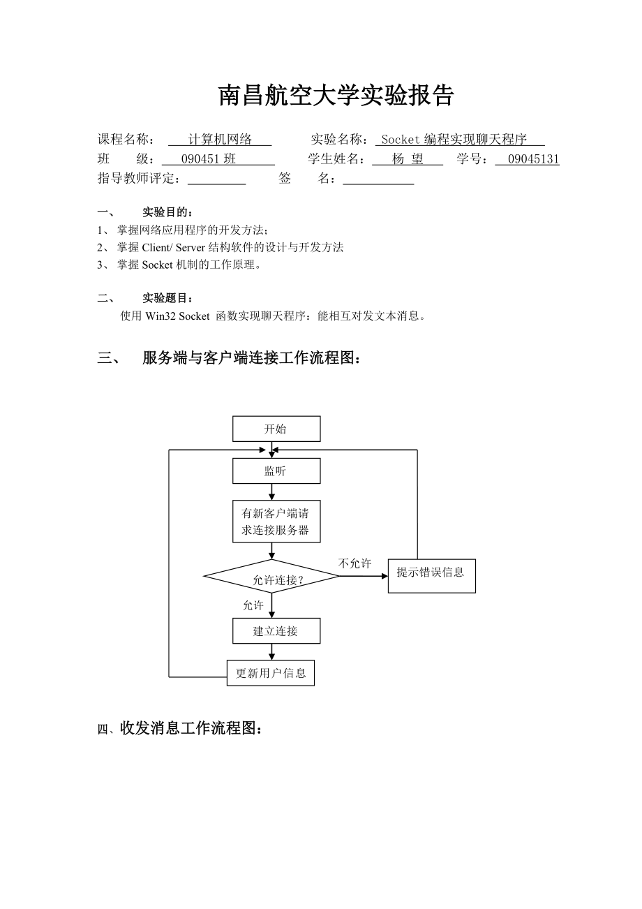 网络实验6Socket编程实现聊天程序.doc_第1页