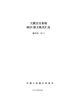 大额支付系统报文格式汇总.doc