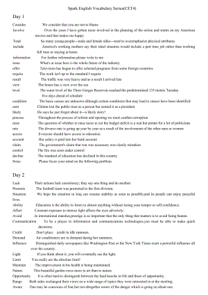 spark english vocabulary series(四级高频词汇).doc