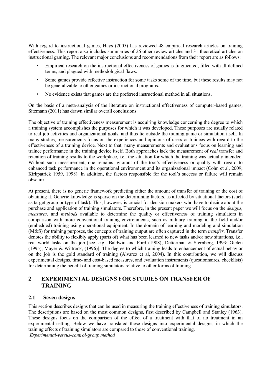 Measurement of Effectiveness for Training Simulations.doc_第2页