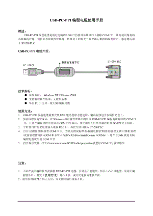 USBPCPPI编程电缆使用手册.doc