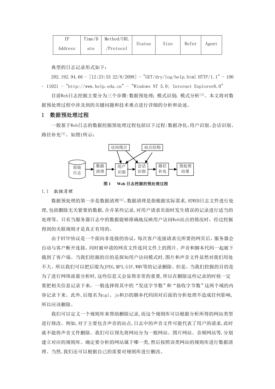 计算机毕业论文：WEB日志挖掘中数据预处理技术的研究.doc_第2页