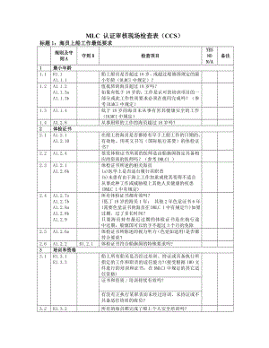 CCS MLC认证审核现场检查表.doc