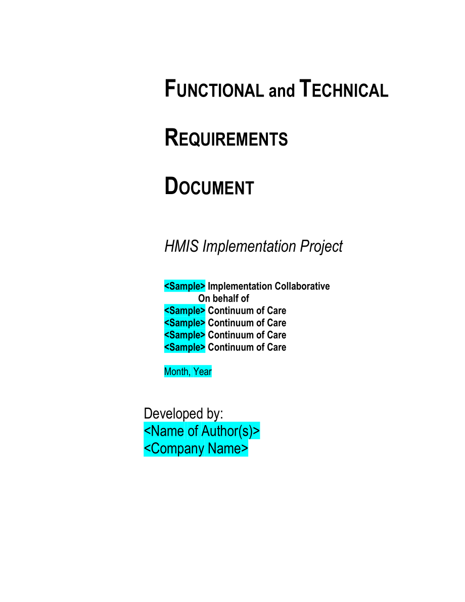 Functional & Technical Requirements Document Template.doc_第1页