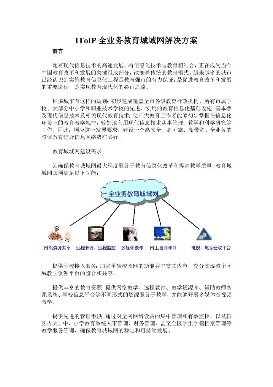 解决方案：IToIP全业务教育城域网解决方案15.doc_第1页