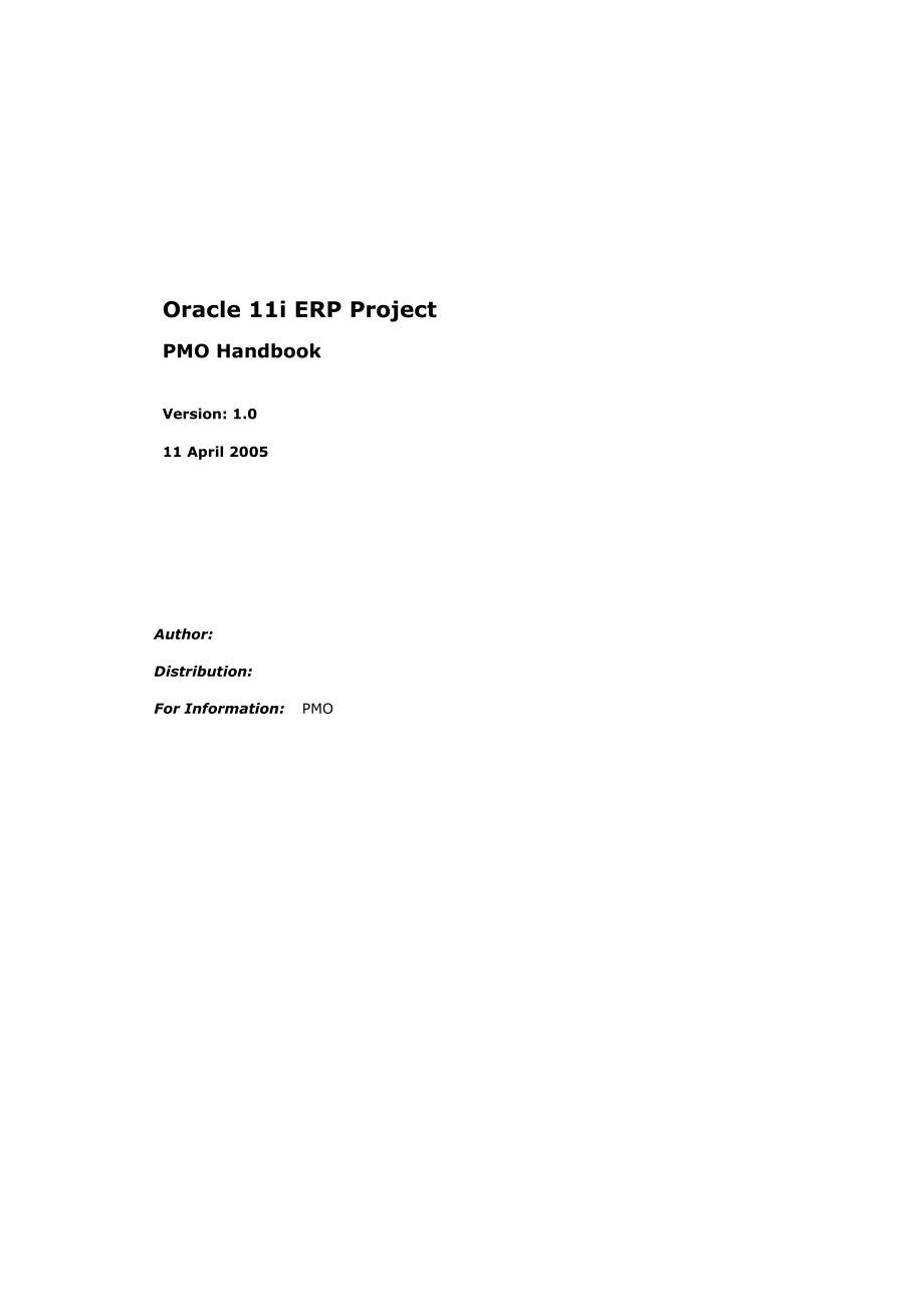 PMOHandbookforOracle 11i ERP Project.doc_第1页