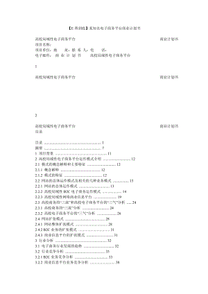 E帮到底某知名电子商务平台商业计划书.doc