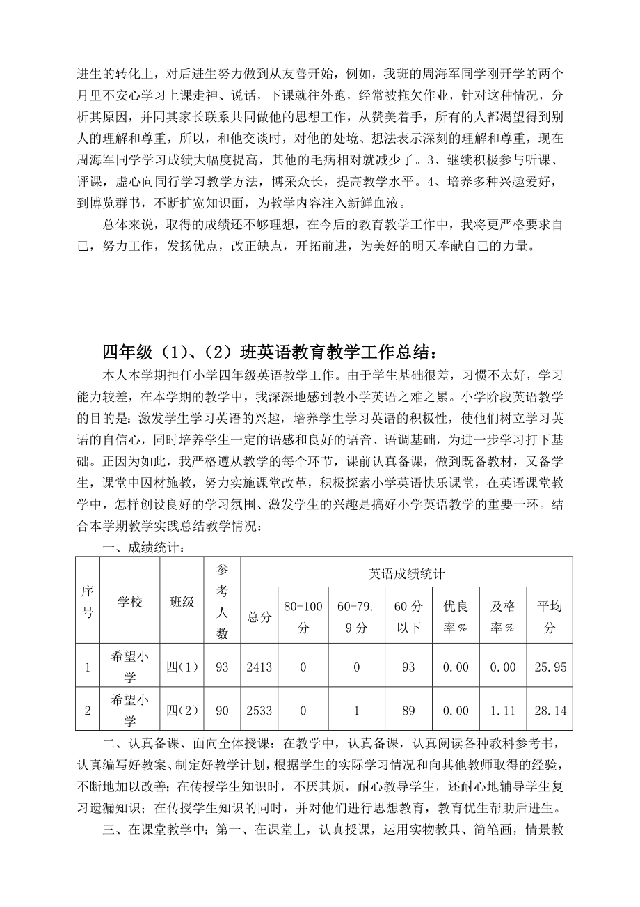 小学季学期个人工作总结.doc_第3页