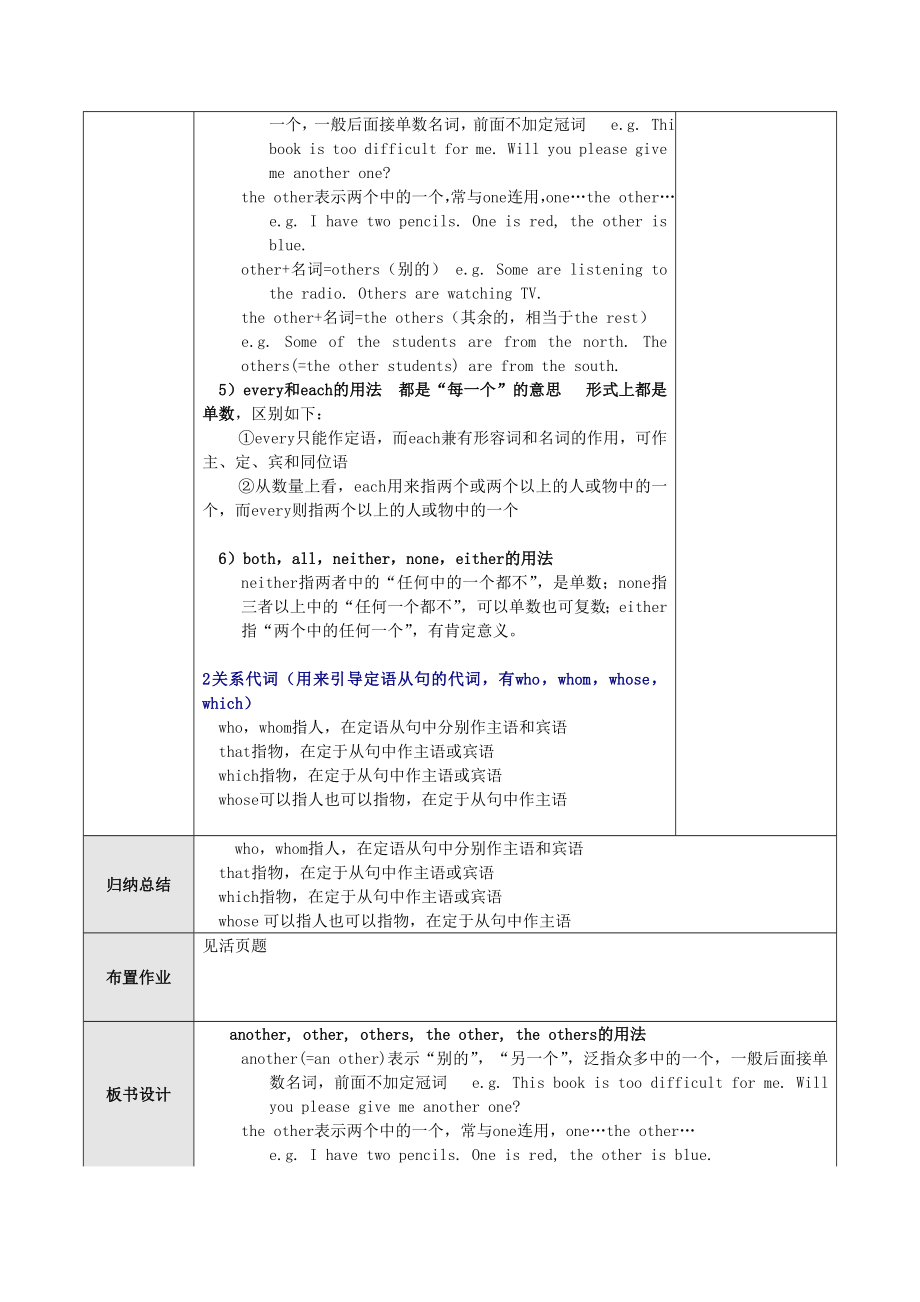 山东省高唐县实验中学九级英语全册 不定代词复习教案 人教新目标版.doc_第2页