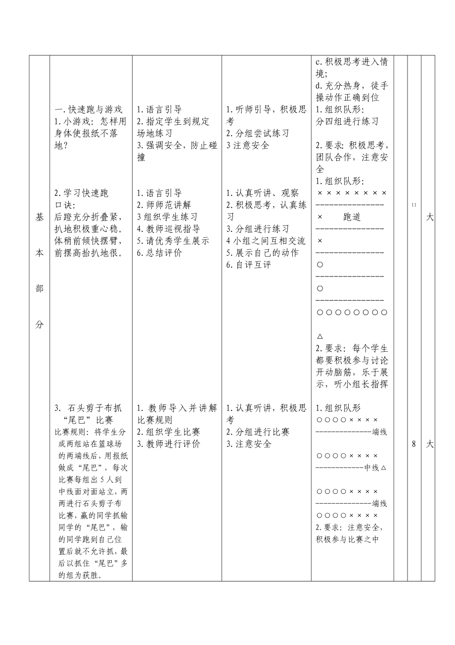 小学体育(水平二)《快速跑》教学设计.doc_第3页