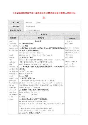 山东省高唐县实验中学九级英语全册 情态动词复习教案 人教新目标版.doc