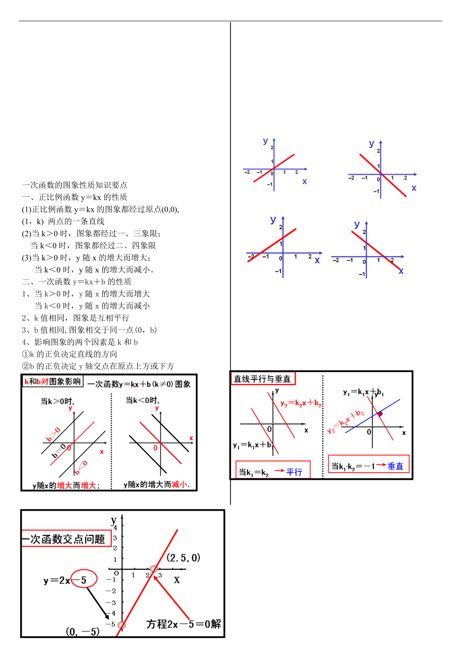 八级数学上册 一次函数要点讲解 北师大版.doc_第1页