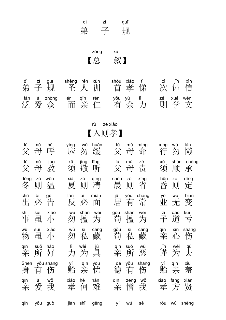 弟子规全文拼音版调整最佳直接打印.doc_第1页