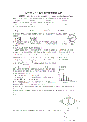 北师大版八级上册数学期末质量检测试题.doc