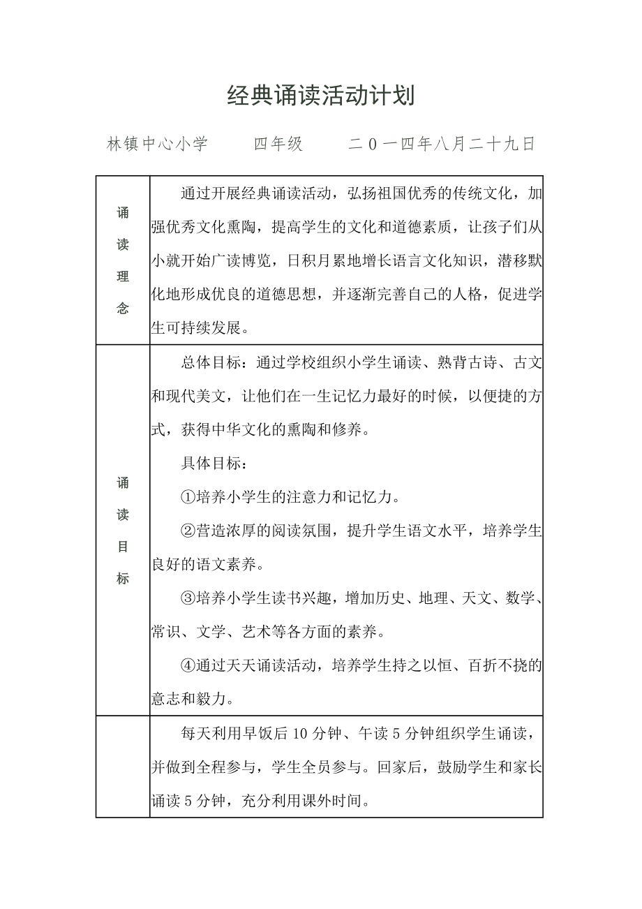 小学经典诵读活动计划.doc_第1页