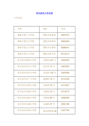 哈尔滨市小学大全.doc