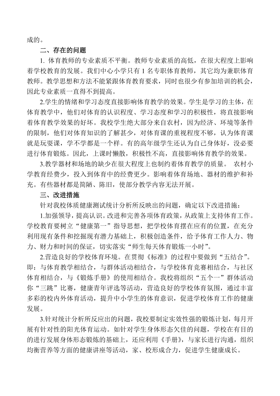 倪家营中心小学学生体质健康测试分析报告 2.doc_第2页