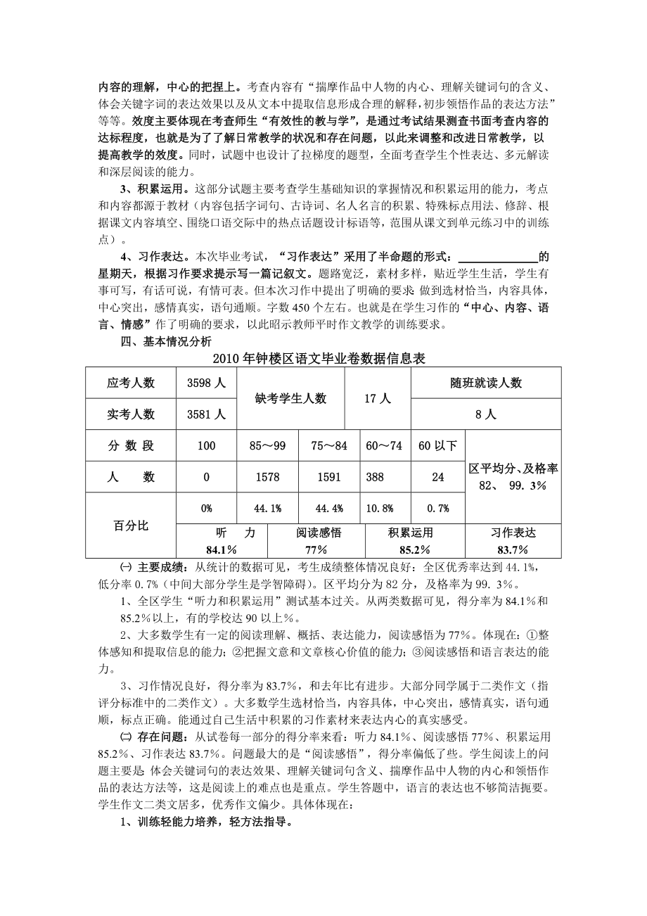 小学语文毕业考试质量分析.doc_第2页