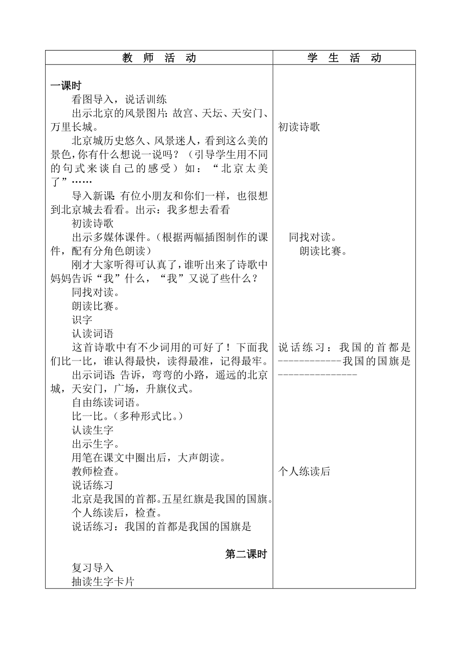 小学语文第一册单元六教学设计表.doc_第2页