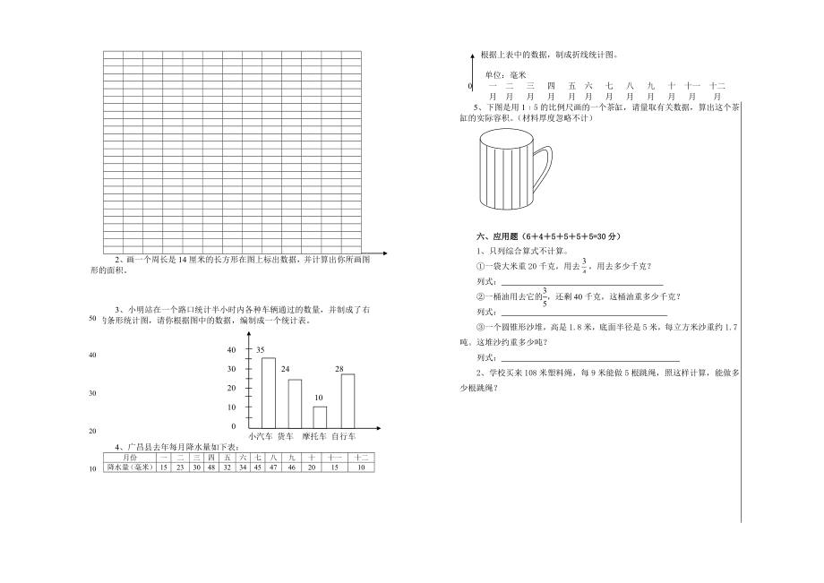 小学五级数学毕业考试试卷.doc_第2页