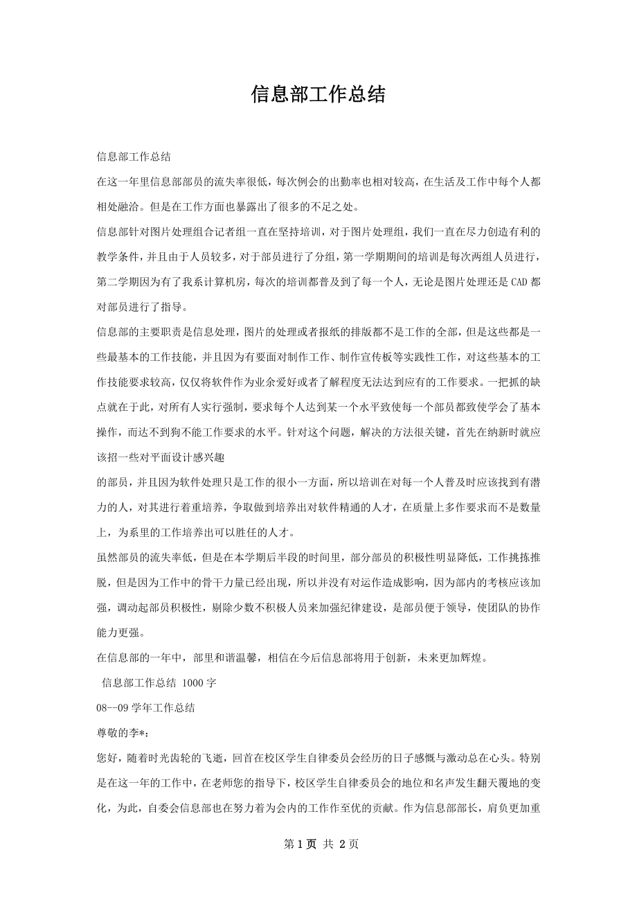 信息部工作总结.docx_第1页