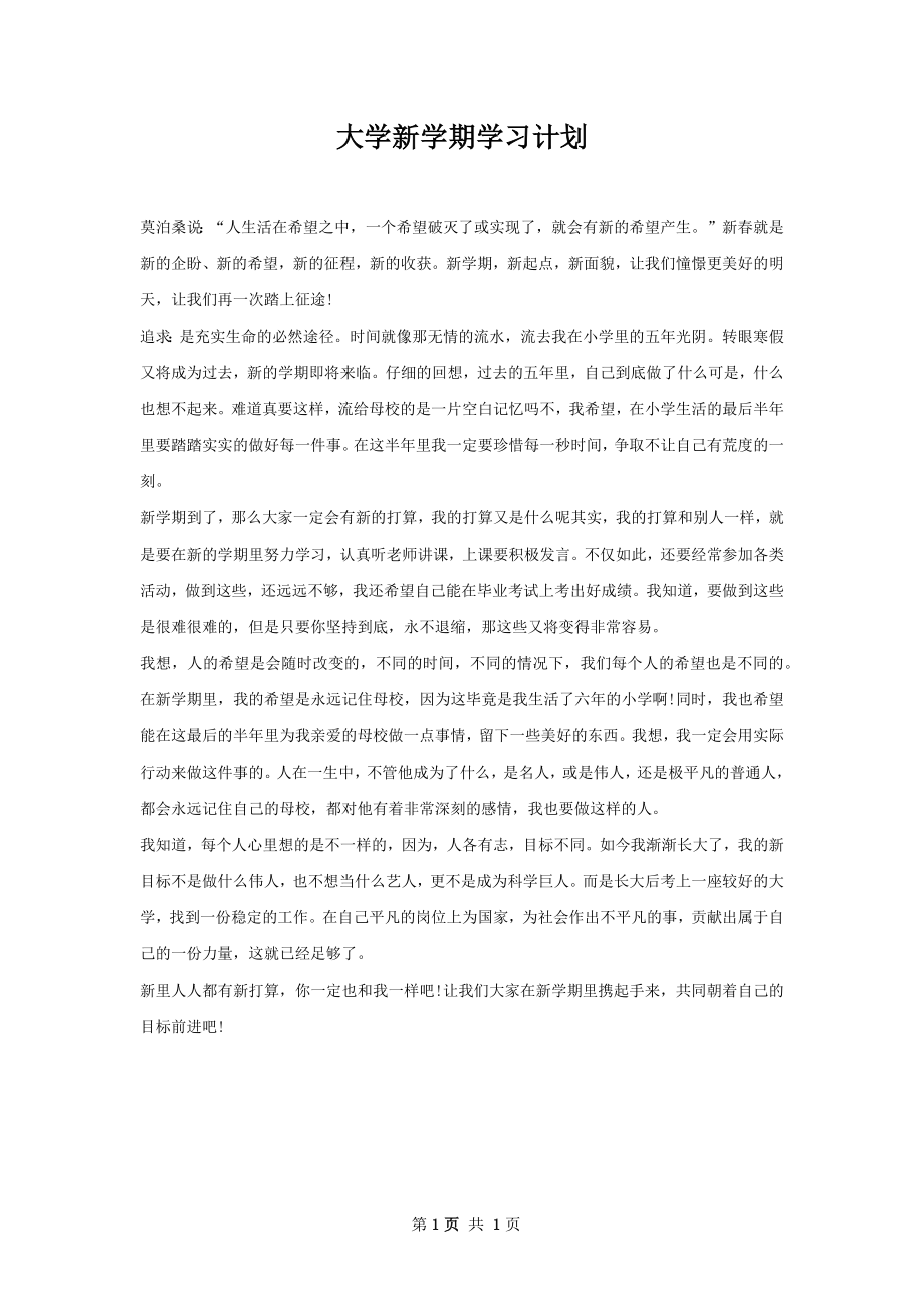 大学新学期学习计划.docx_第1页