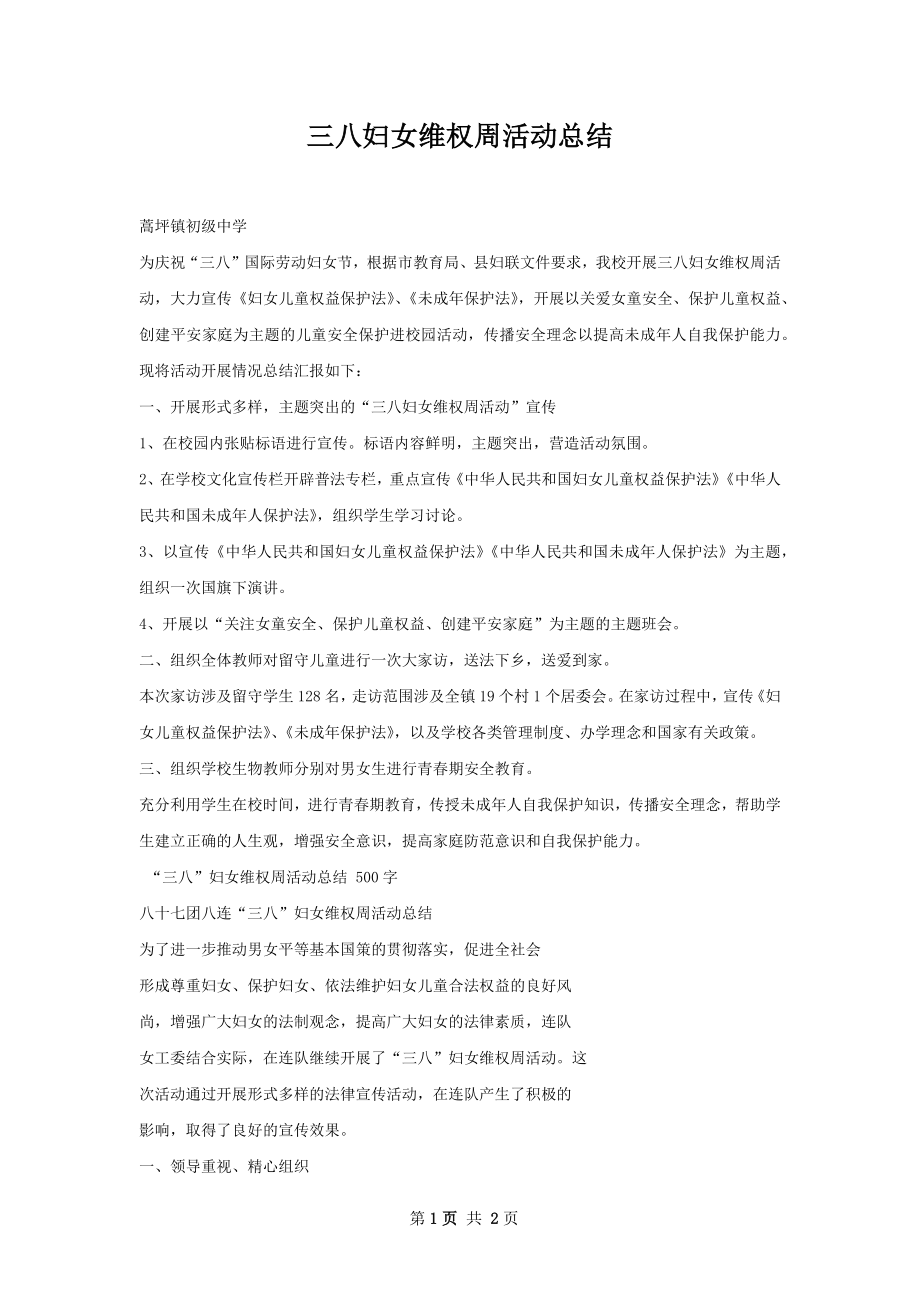 三八妇女维权周活动总结.docx_第1页