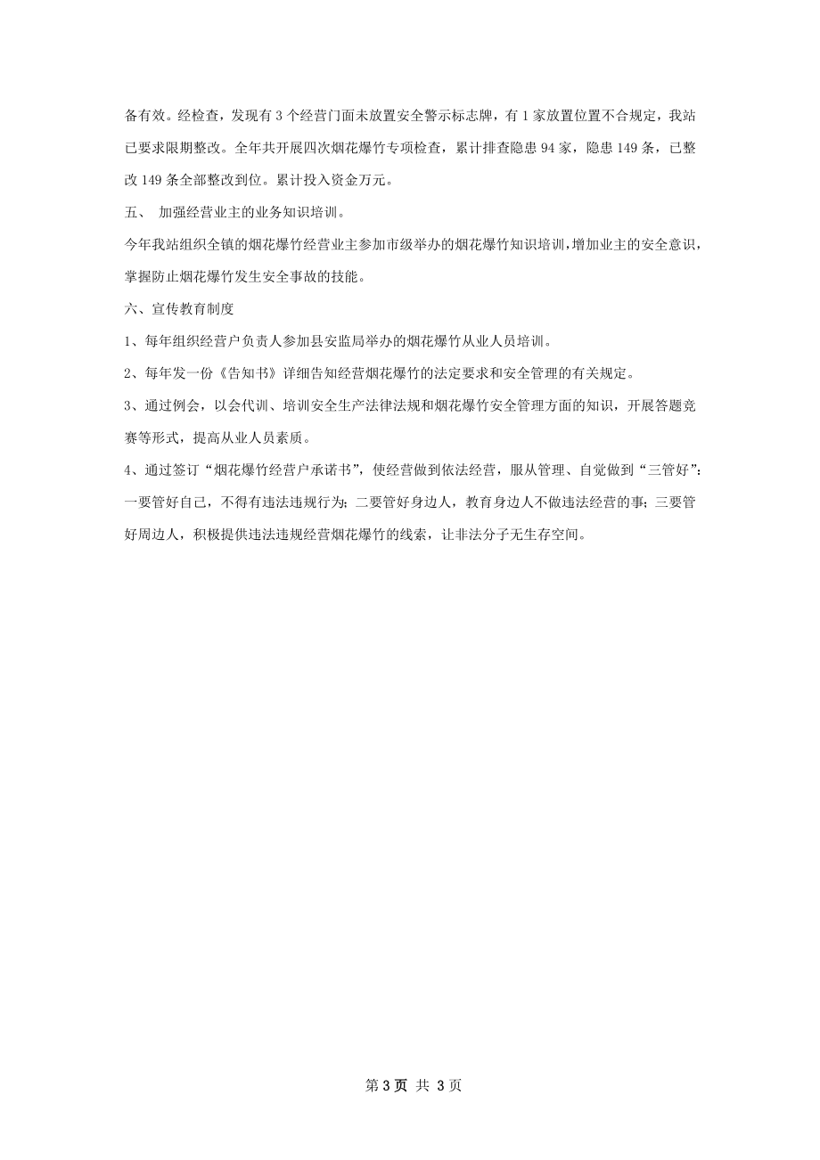 关于烟花爆竹专项检查整治行动的工作总结.docx_第3页