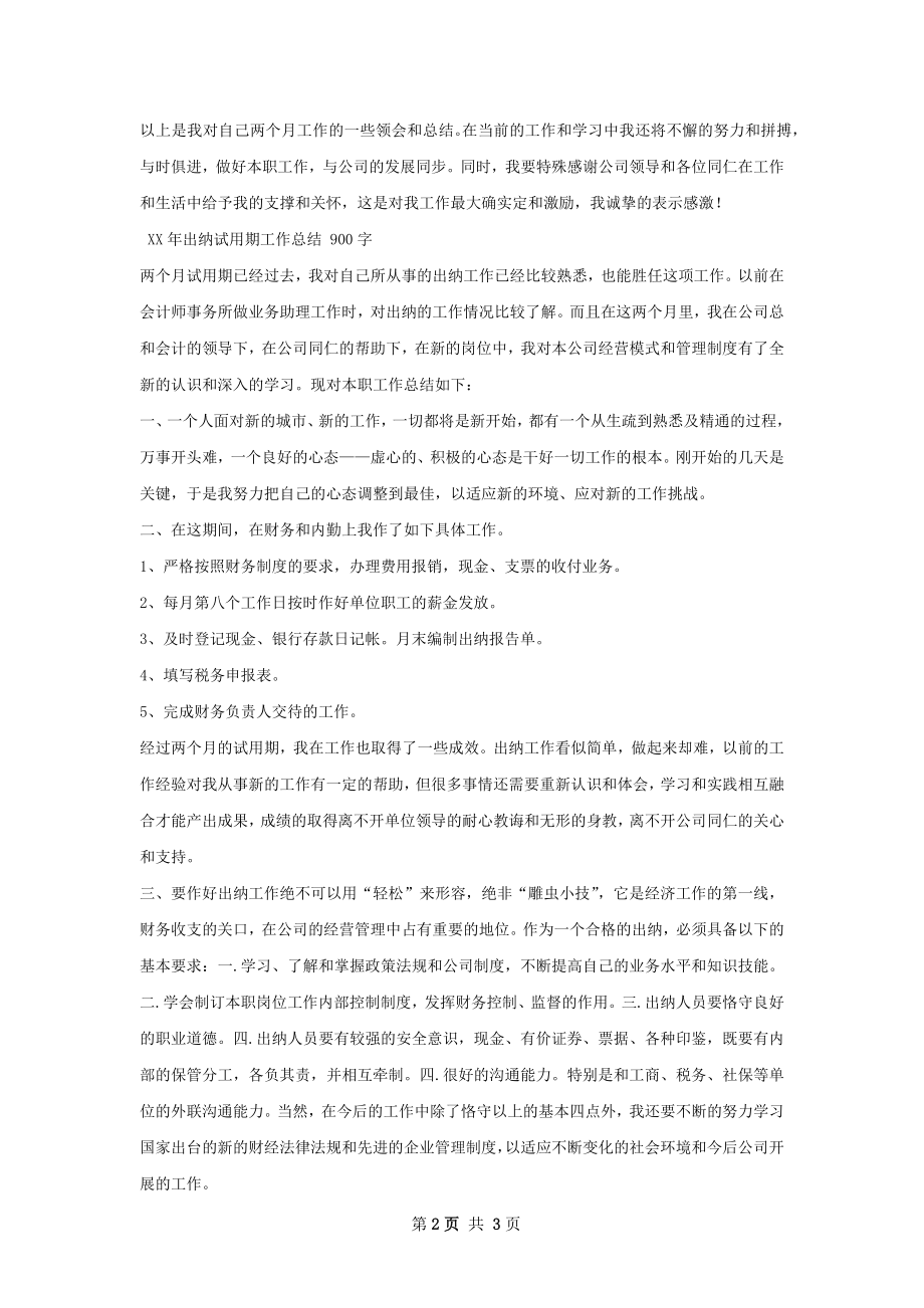 出纳试用期转正工作总结.docx_第2页