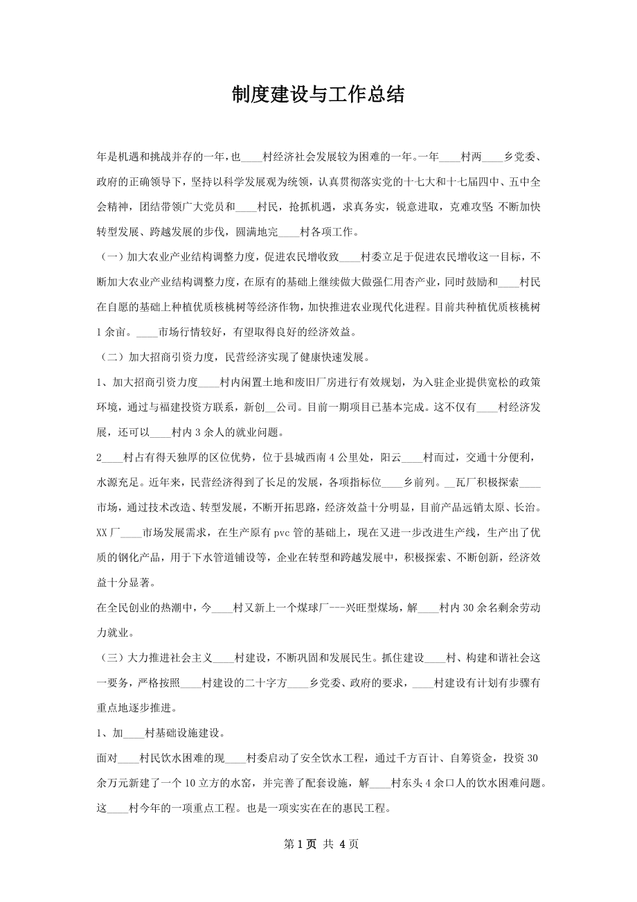 制度建设与工作总结.docx_第1页