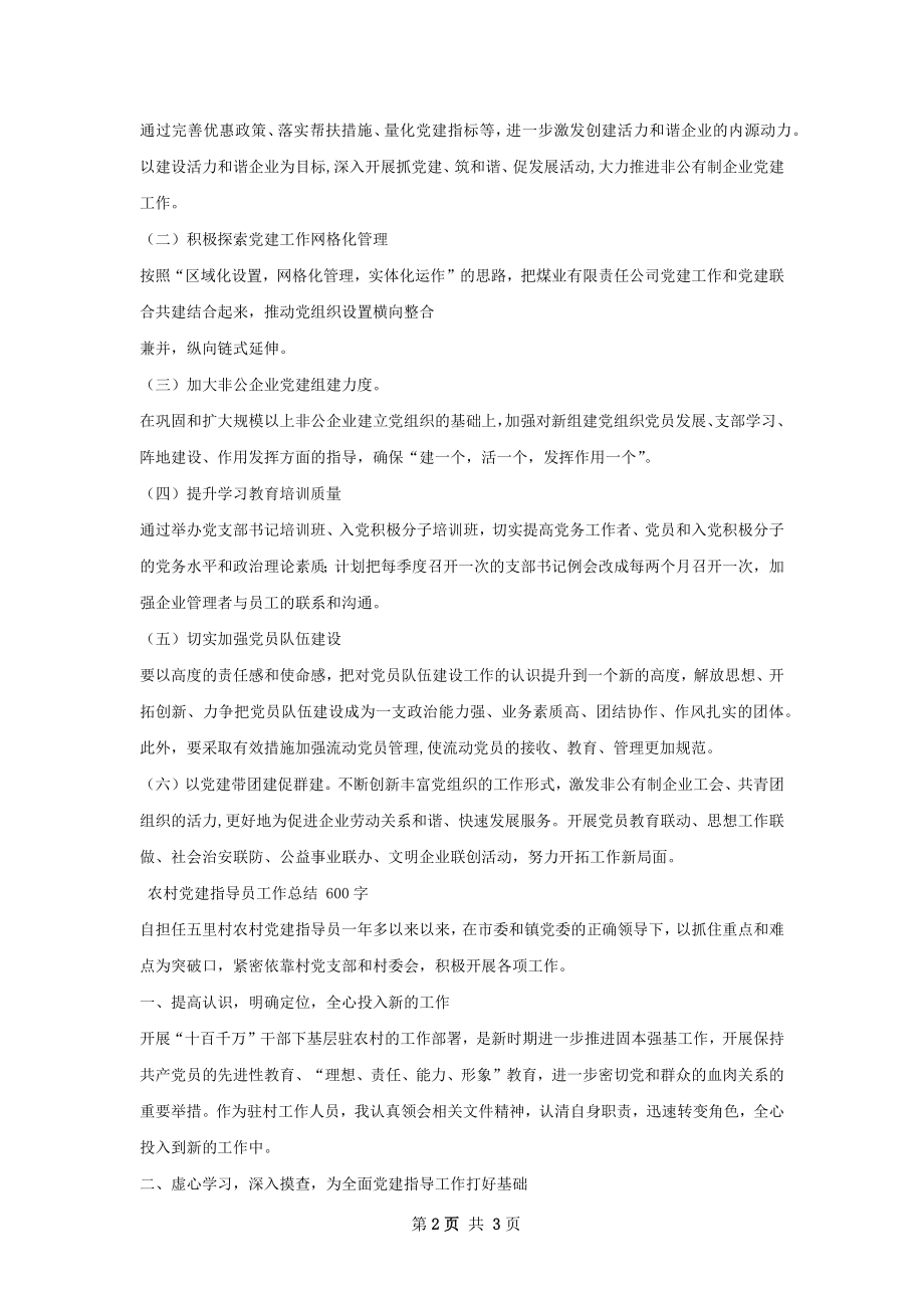 企业党建指导员工作总结.docx_第2页