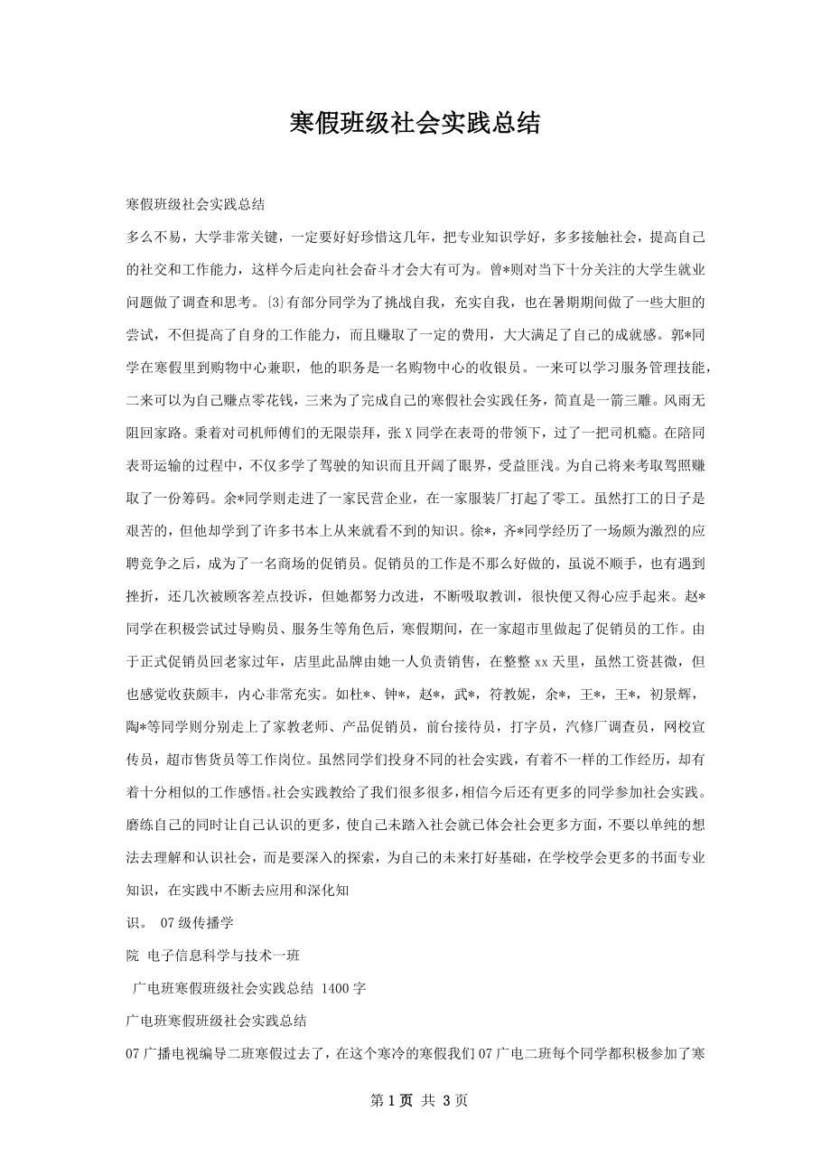 寒假班级社会实践总结.docx_第1页