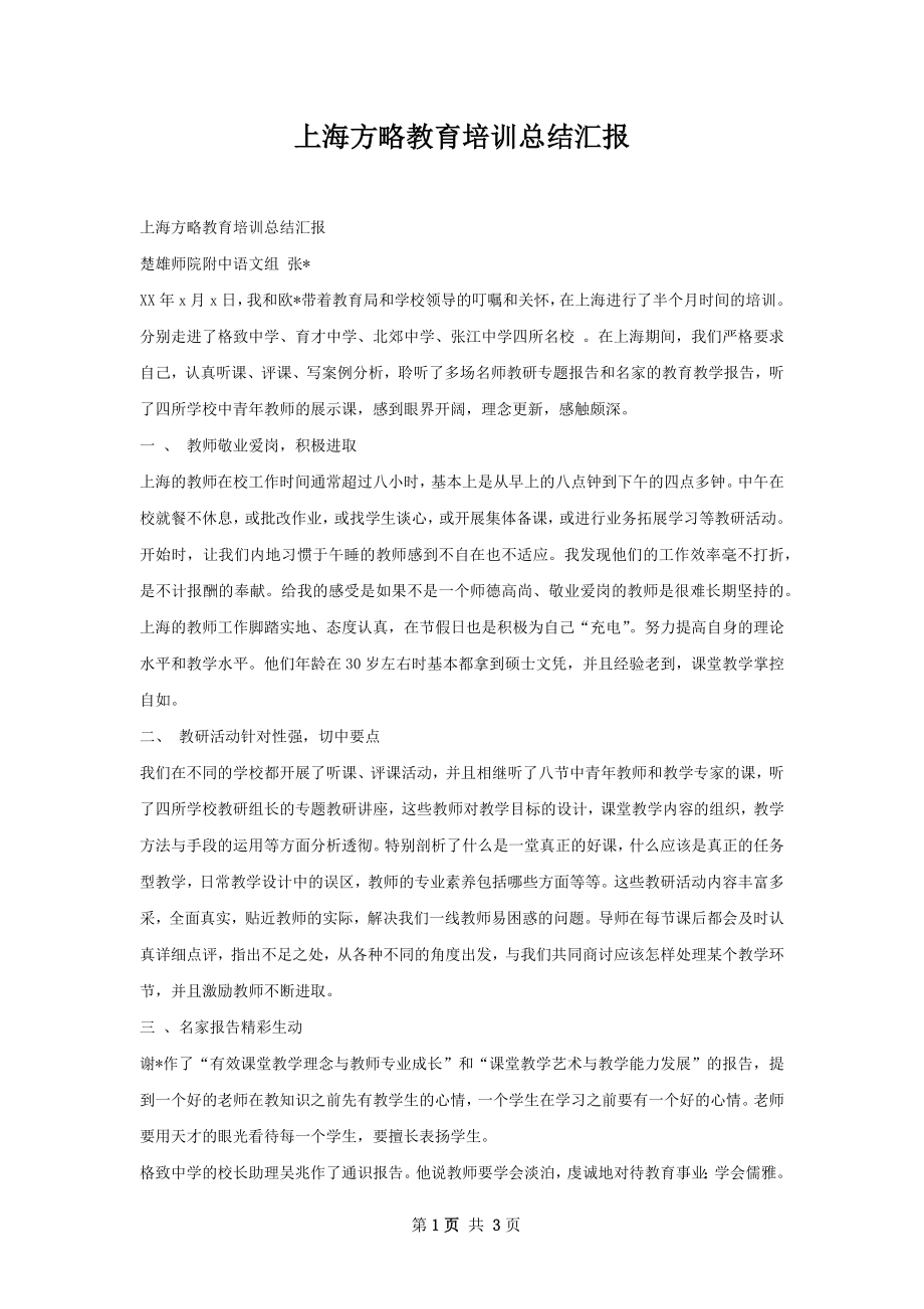 上海方略教育培训总结汇报.docx_第1页