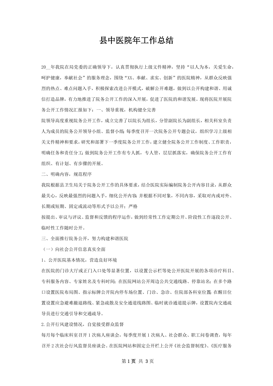 县中医院年工作总结.docx_第1页