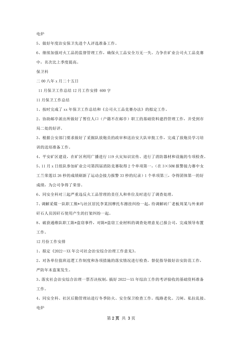 保卫工作总结工作安排.docx_第2页