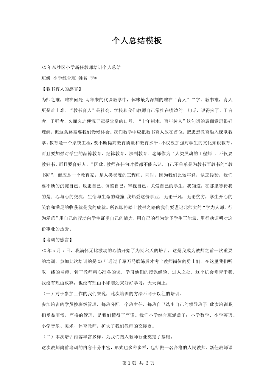 个人总结模板.docx_第1页