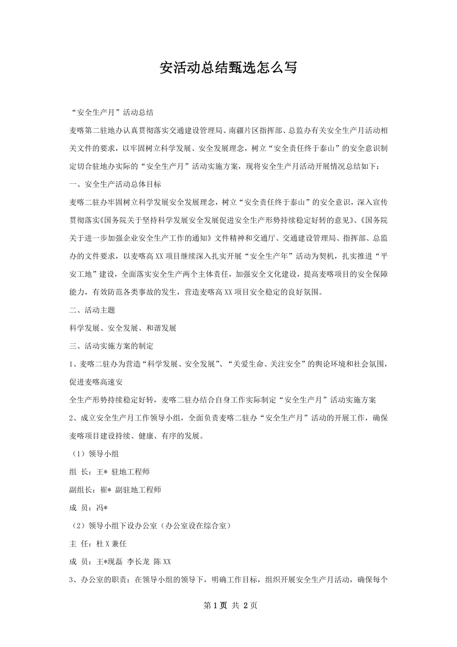 安活动总结甄选怎么写.docx_第1页