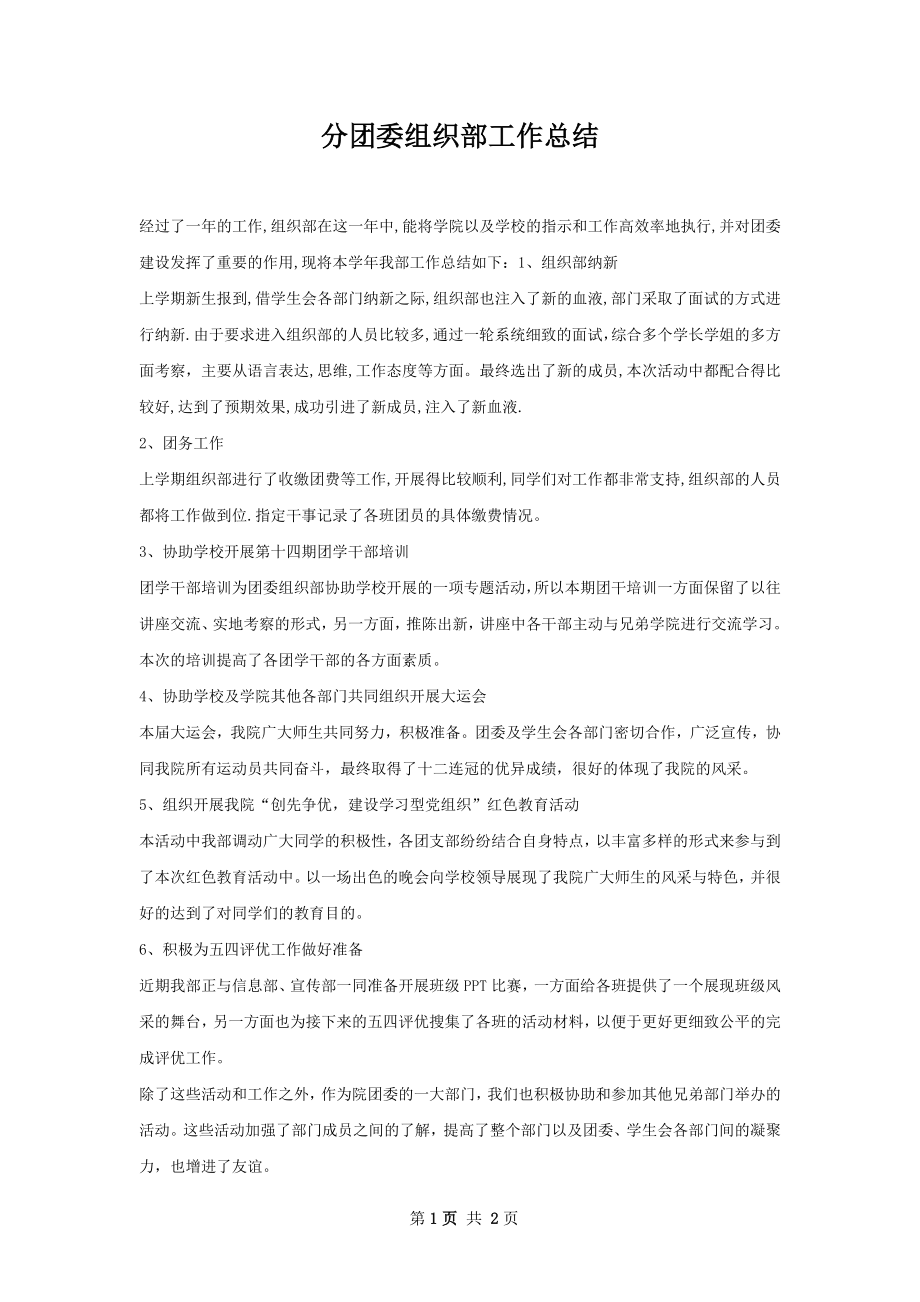 分团委组织部工作总结.docx_第1页