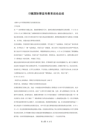 刁镇国际禁宣传教育活动总结.docx