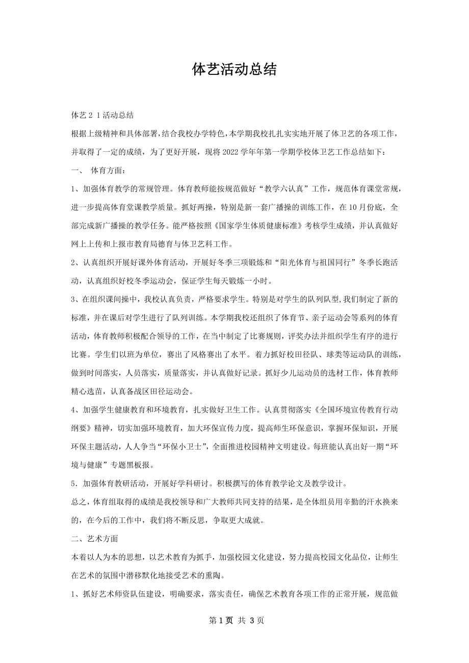 体艺活动总结.docx_第1页